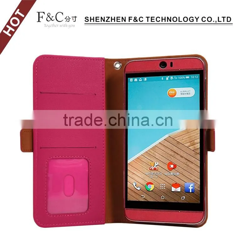 Shenzhen manufacturer stand folio wallet leather case for HTC Butterfly 3,genuine leather case for for HTC Butterfly 3