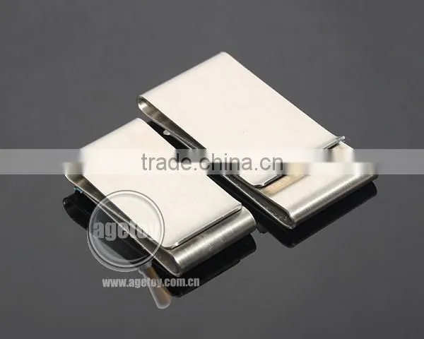 Double-deck Sliver Money Clip Slim Pocket Purse Cash Holder Card Organizer Stainless Steel Metal Money Clipper