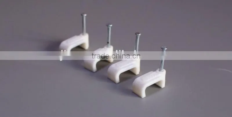 High quality Steel Nail Plastic Wall Circle&Flat Cable Clip