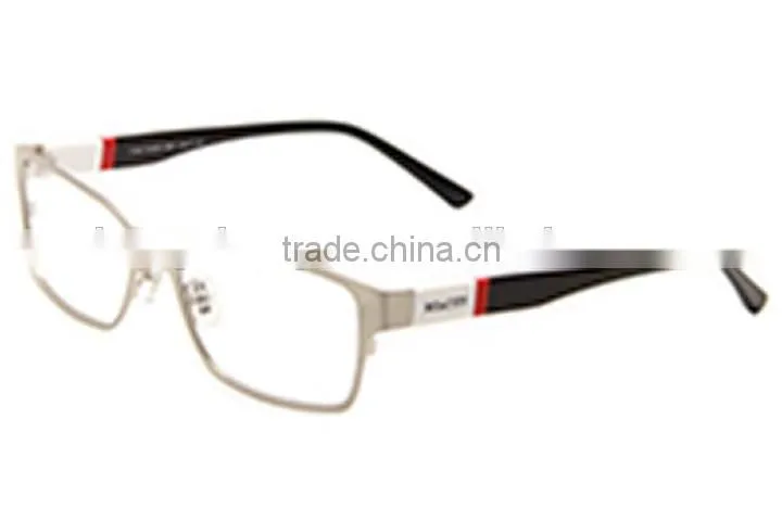 0.6MM stainless steel frame optical eyeglasses with acetate temple
