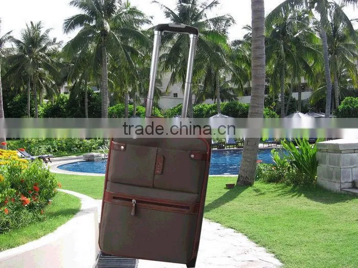 Wholesale vintage brown trolly travel upright luuggage case