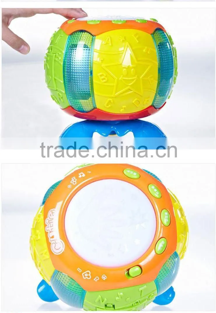 bte-643125a toys drum Multifunctional cartoon revolving drum with music and light