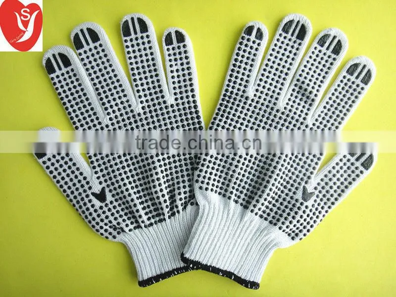 Safety protection working gloves with polka PVC dots