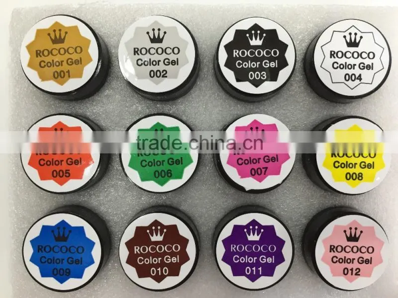 2015 fashion versatile uv gel nail polish 12 color soak off painting gel carving nail crystal powder