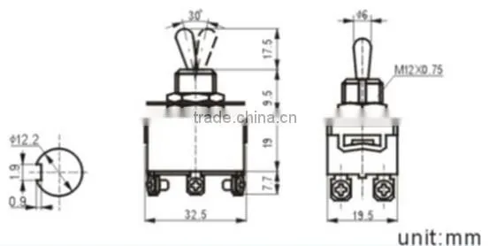 KN3(C)-202A-R toggle switch waterproof toggle switch small toggle switch(FBELE)
