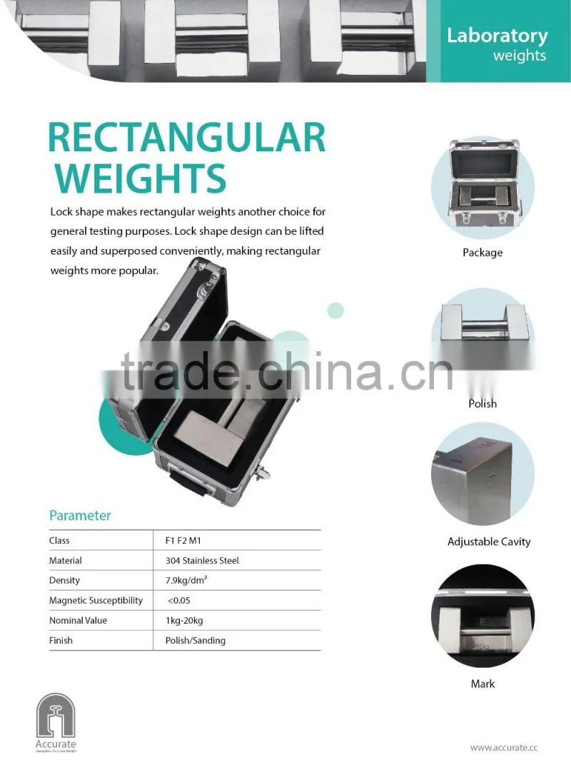 lock shape 20kg stainless steel test weights