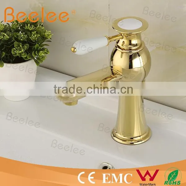 Single Lever Basin Mixer Luxury Golden Water Faucet