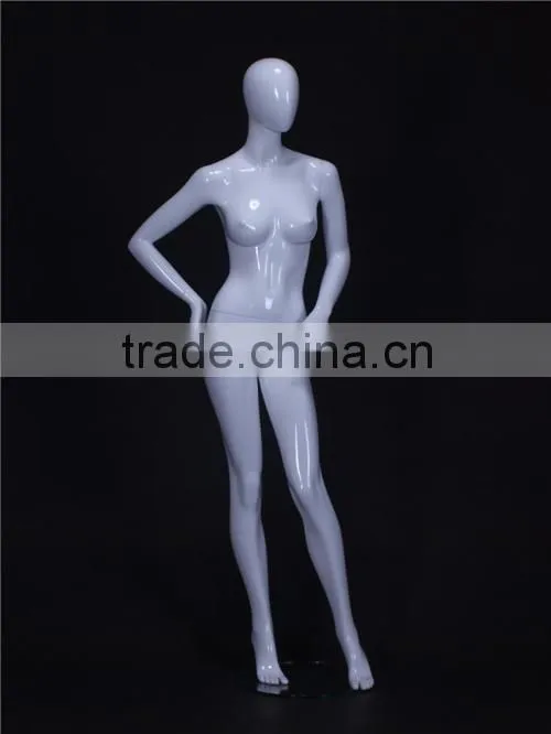 Christmas window display female mannequins with abstract face