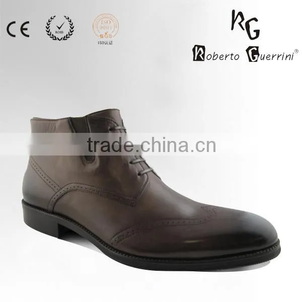 Genuine Leather Ankle Boot Men Leather Shoes