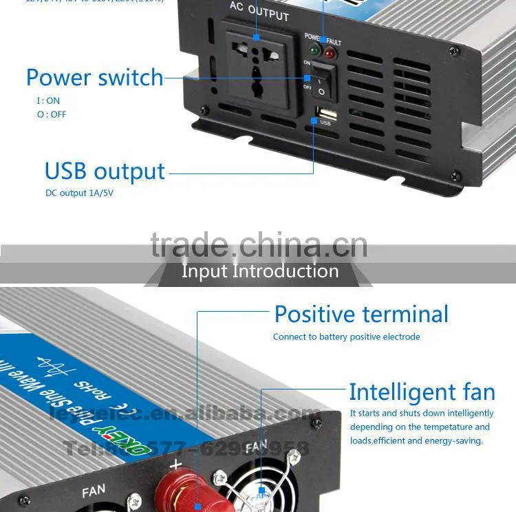 OPIP-1500-2-24 High efficiency 60Hz 24v 220v 1500w solar power inverter