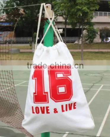 Hot sale cotton canvas drawstring bag for sport