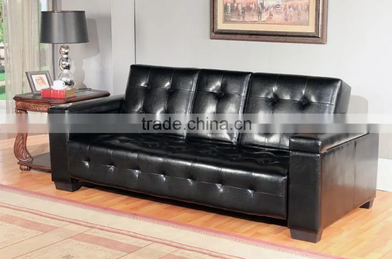 Black PU Sofa Bed