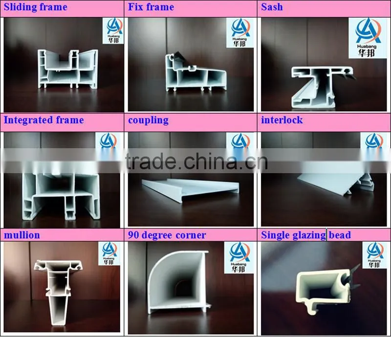 good quality huabang upvc profile window and door /80 glazing bead/