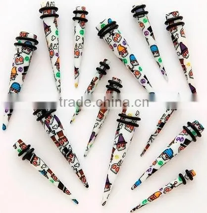 Fake UV Acrylic Ear Taper with O-rings
