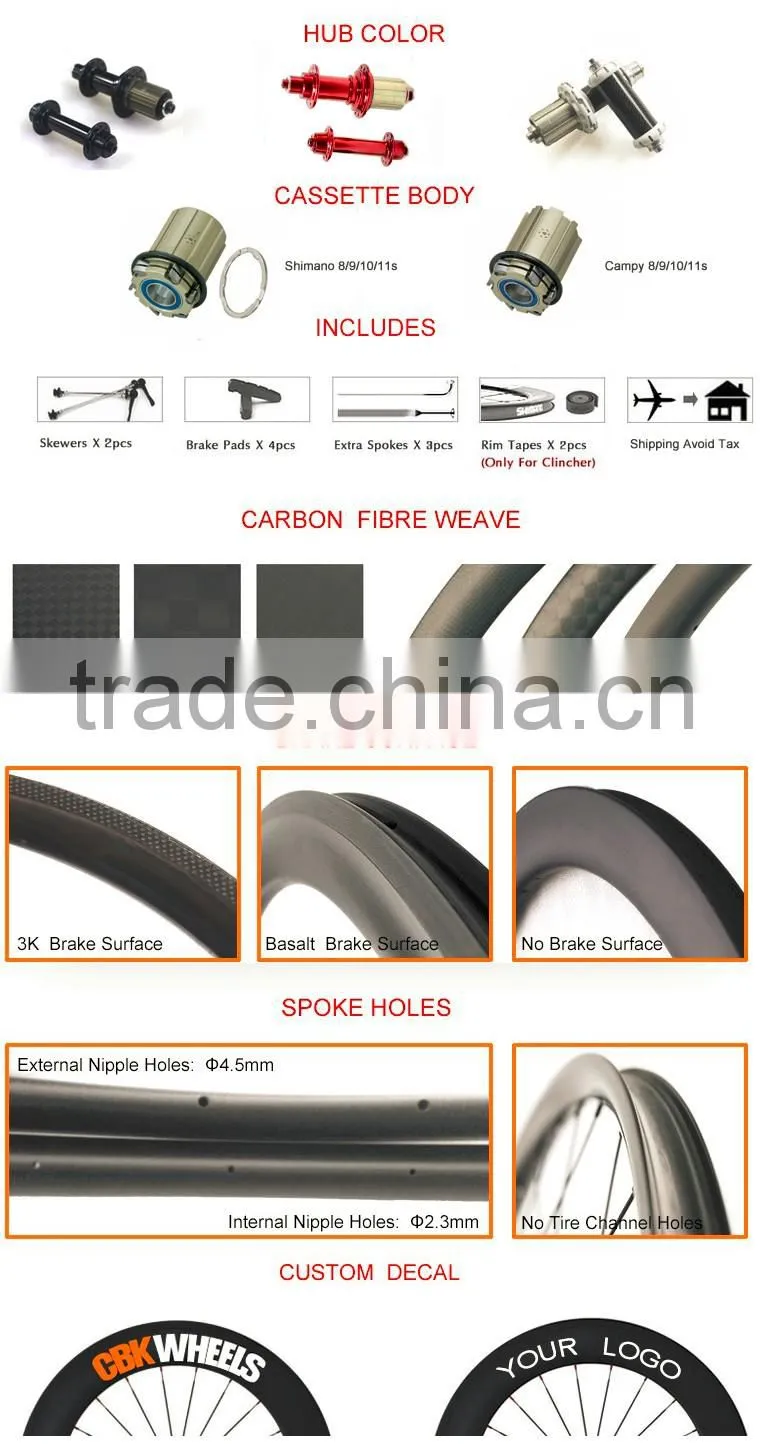 CarbonBikeKits PW60T 6 Pawls Hubs carbon road bike wheels 60mm tubular cheap