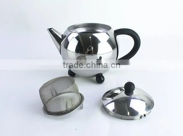High quality mirror finished single wall stainless steel tea pot