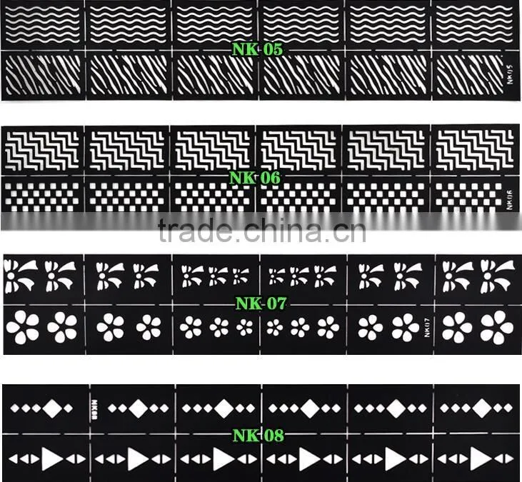 Reusable Stamping Tool DIY Nail Art Hollow Template Stickers Stamp Stencil sticker