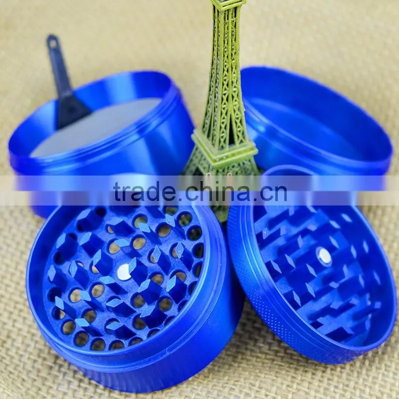 Premium Herb Grinder - 4 Piece With Pollen Catcher - Travel Bag & Cleaning Brush - Tobacco Grinder - Spice Grinder (Gunmetal)