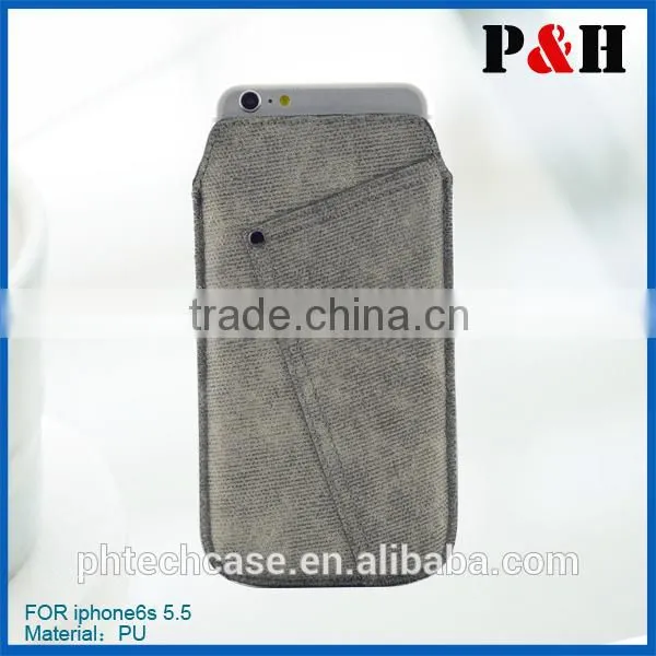 pouch leather case for iphone6, flip case cover pouch,flip leather case cover for iphone6
