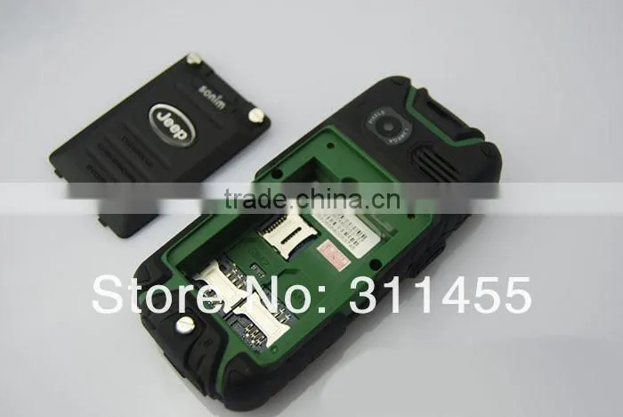 Freeshipping, Jeep A8i Outdoor Military Waterproof phone Shockproof cell phone 1.3mp camera Dual SIM,