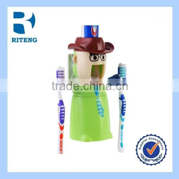 Cute Merit Student Style Automatic Toothpaste Squeezing Device with Toothbrush Holder