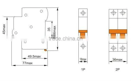 dz47 circuit breakers mcb 1p