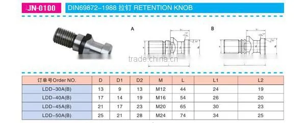 CNC tools Retention Knob Series pull stud