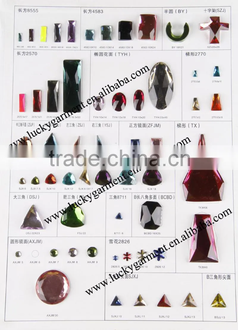LUCKY highest quality flat back sew-on acrylic stone acryl strass