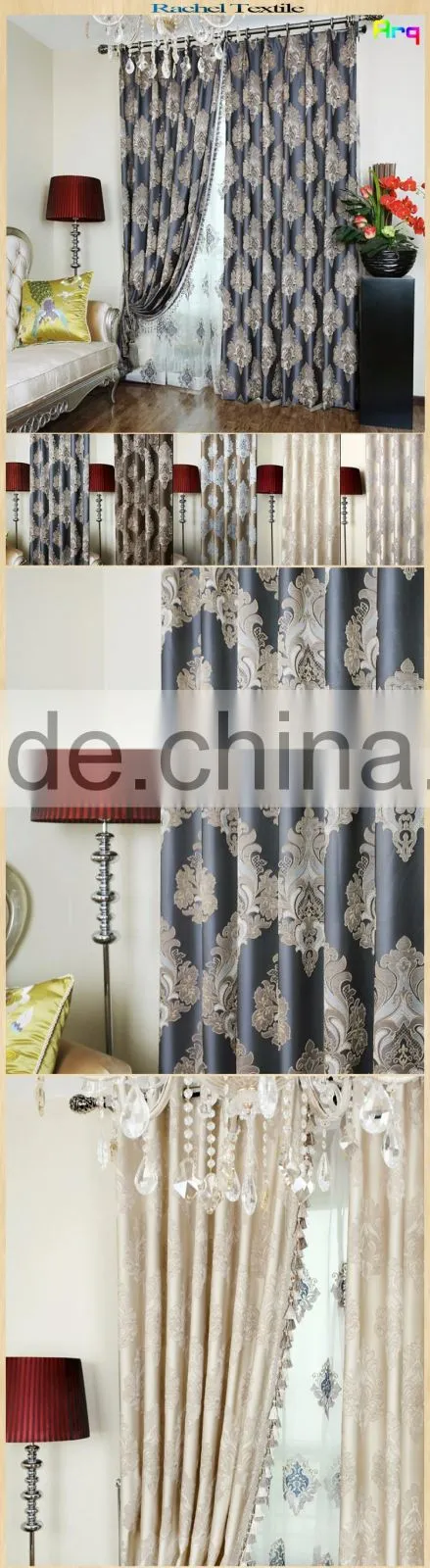 New turkish style modern living room bedroom curtain fabric factory-make to order textile factory