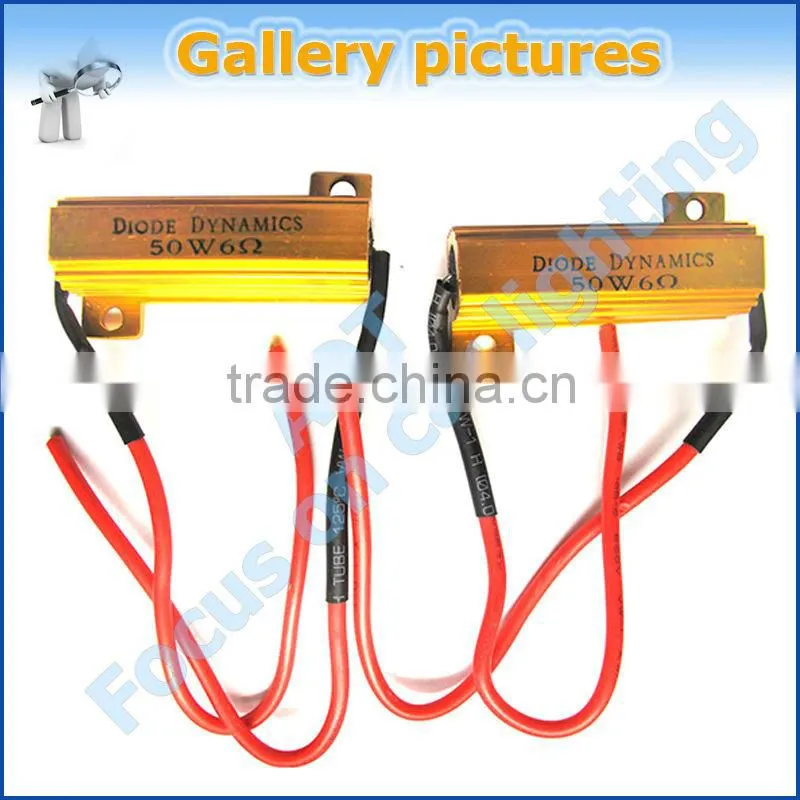 50W 6Ohm LED Load Resistors for LED Turn Signal Lights And LED License Plate Lights (Fix Hyper Flash, Warning Cancellor)