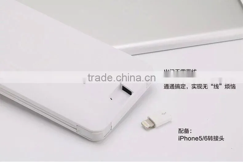 Factory New 8000mah Ultra Slim Powerbank With double Cable and connector for iPhone 5/5S/6/6S