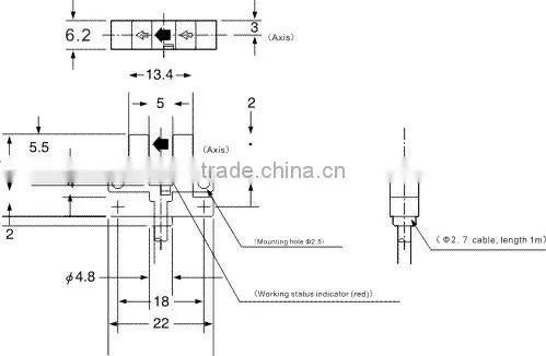 Micro U Shape Photo sensor, Amplifier Outside, 4-Wire, 5mm Slot Size, 5vDC Offered.