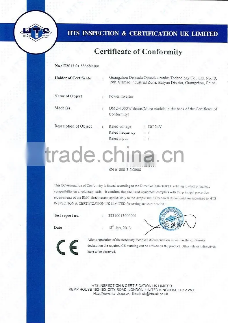 Excellent quality 200w 12vdc to 220vac car power inverter