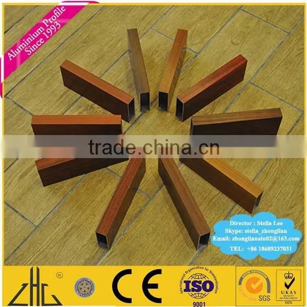 Wow!! anodized aluminium frame OEM/timber grain aluminium profile to make door and window/paper transfer wood grain alu profiles