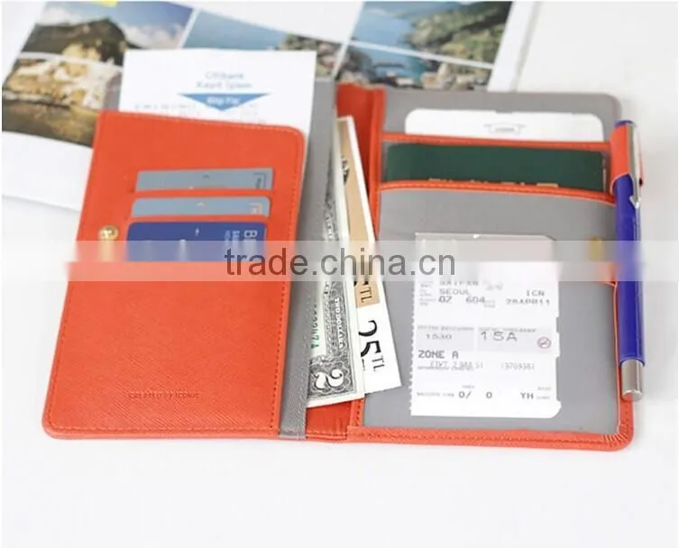 Delicate passport holder with multi-function pocket,leather passport cover with button closed,Beautifully made travel wallet
