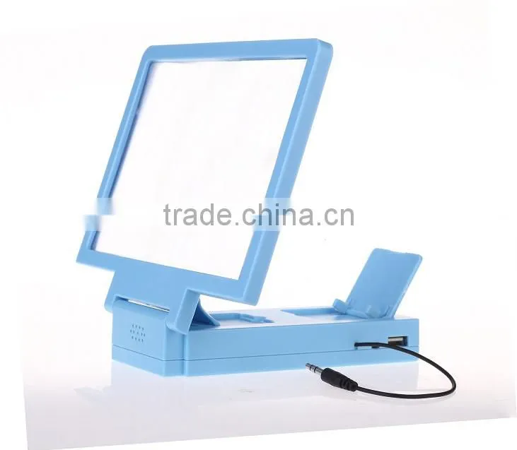 New product Large mobile phone 3D screen magnifier with 4000~6000mah power bank