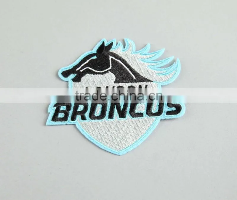 Customized Fabric Woven Badge Overlock Embroidered Border Patch