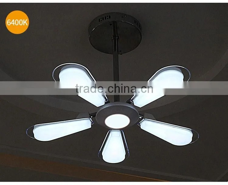 Single CCT Retractable Fan Shape LED Ceiling Pendant Lamp with CE-LVD/EMC/RoHS/ Photo-Biologic