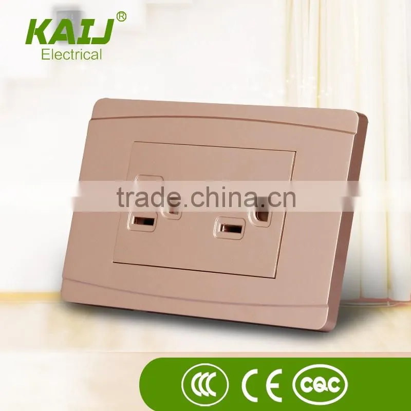 wall mount 15A 300V power electrical double pin switch socket