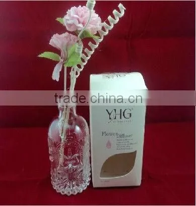 aromatherapy oil glass bottle,drangrance diffuser flower with engraving,reed flower diffuser