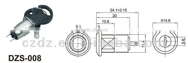 warm air blower switch/cylinder push lock,electronic key lock switch,on-on on-off electric Keylock Switches