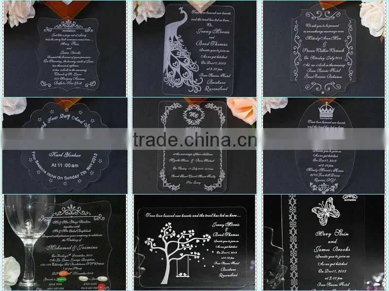 Mirror Golden Wedding Invitation Decoration For Square Letter Cards