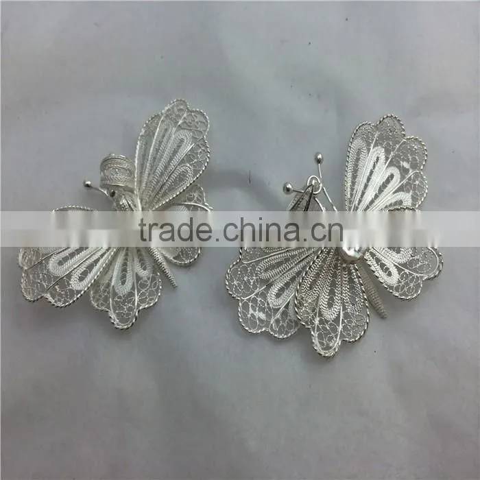 pure silver butterfly decorations silver plating butterfly artwork electroplating factory