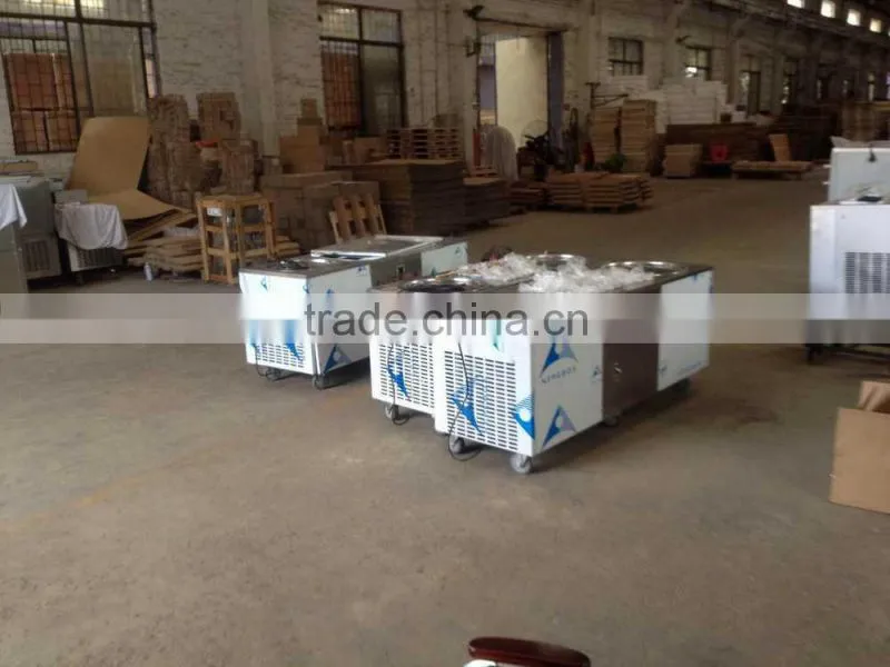 Frozen yogurt fruit ice cream rolls making machine with real fruit