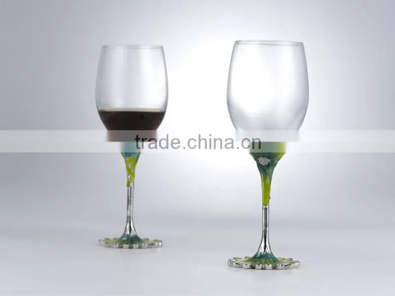 RORO March in Paris daisy enamel crystal glass red wine glass