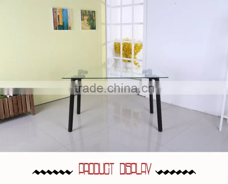 Popular rectangular glass top dining tables