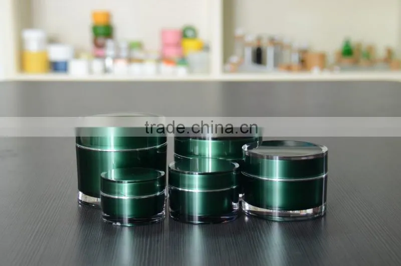 2015 new design free sample plastic arcylic cosmetic packaging cream jar