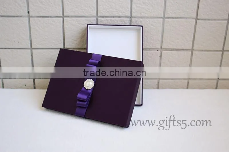 Luxury elegant purple wedding gift box wedding invitation box