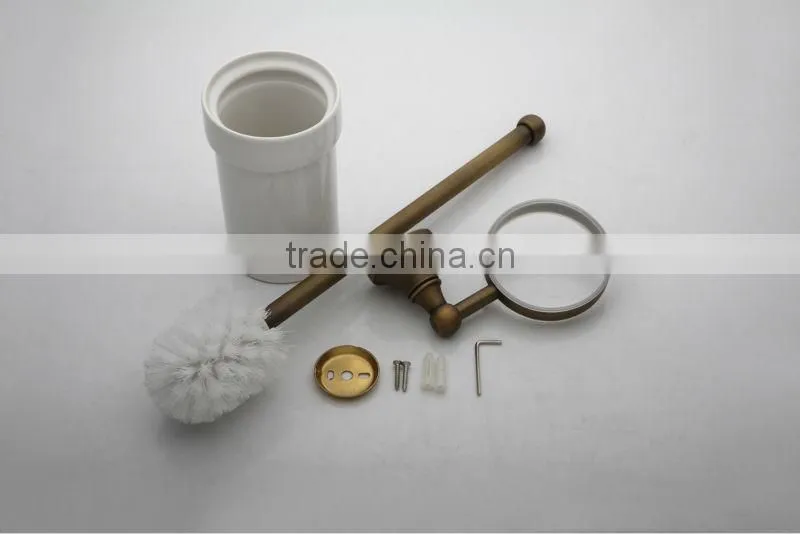 2014 London Fashion Pure Ceramic Antique Brass Toilet Brush Holder Accessories for Bathroom