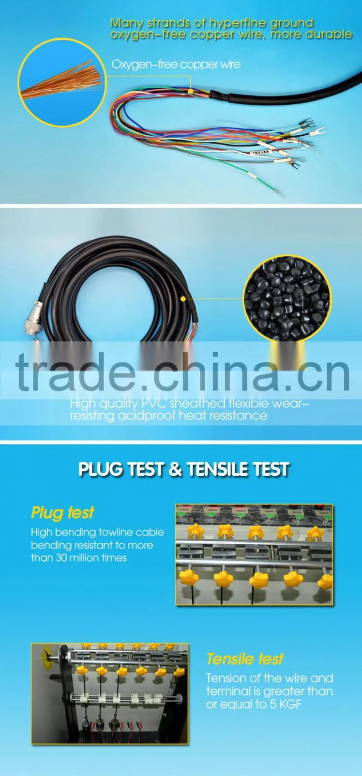 12C High Flexible control cable for robot, robot cable Flat Traveling Cable